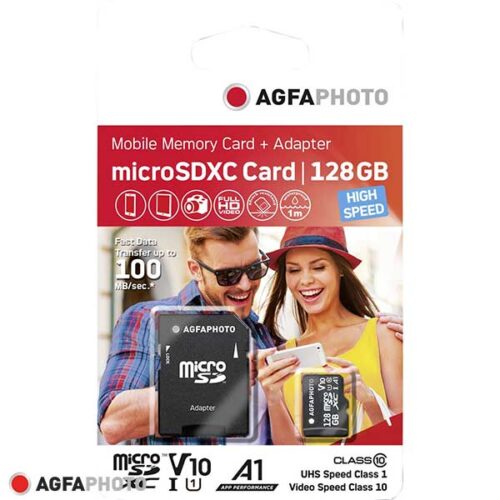 AgfaPhoto Флаш памет MicroSDHC 128GB High Speed+адаптор за SD слот