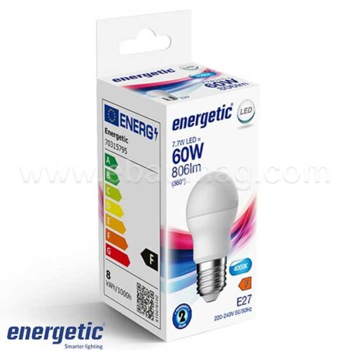 ENERGETIC LED лампа топче 7.7W/840/E27 4000K 806lm (60W)