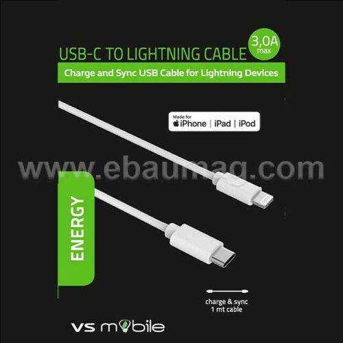 Кабел USB Type-C към жак 8PIN Lightning за Apple устройства 1m. (MFI сертифициран)