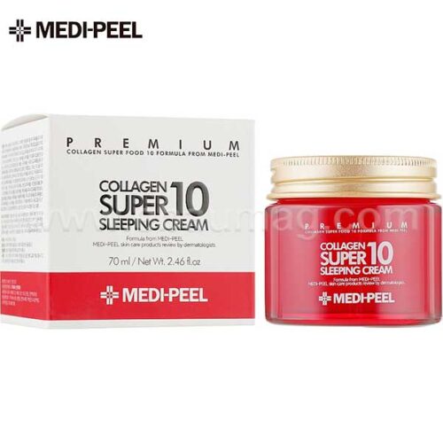 Medi-Peel Collagen Super 10 Sleeping Cream 70ml Ноющен Крем с Пептиди Хиалурон и 10 Вида Суперхрани